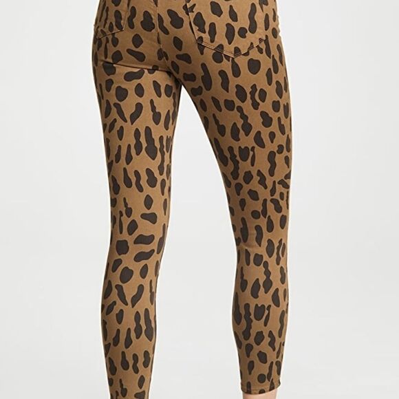 L'AGENCE / REVOLVE Margot Spot Animal Print Stretchy Skinny Cropped Jean Size 24 - Picture 2 of 15